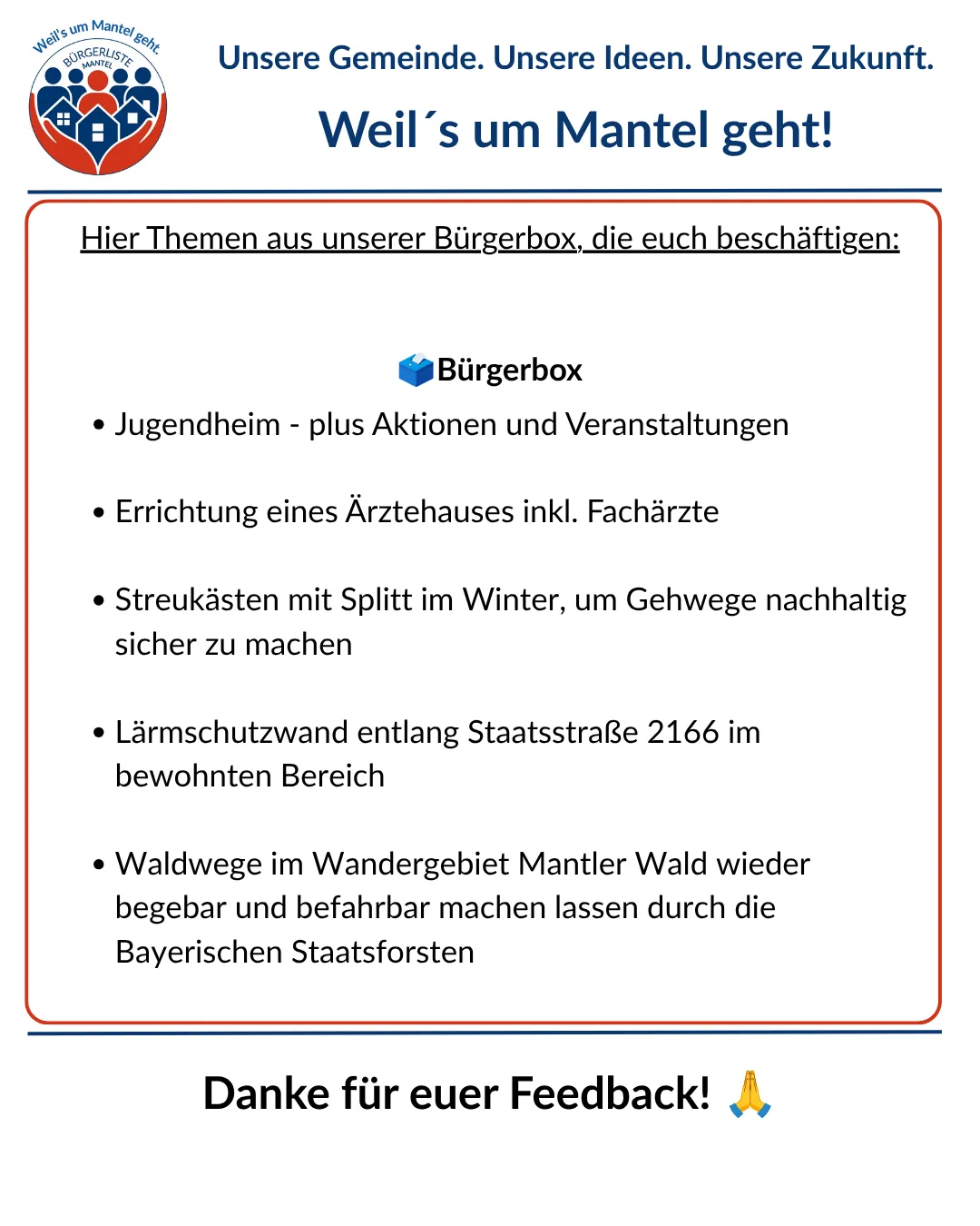 Bürgerboxthemen von den Bürgerfreitagen